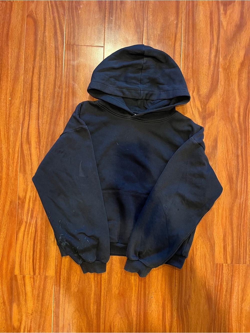 H&M Washed Black Oversized Pullover Hoodie - Kids 10-12Y